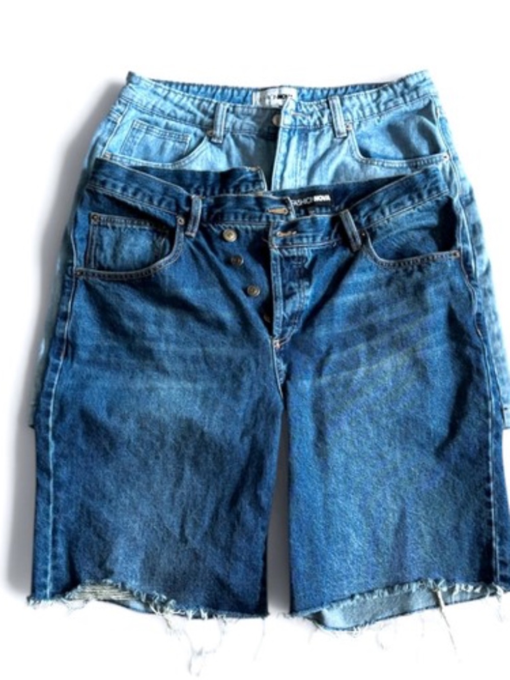 Fashion Nova Bermuda Blue Denim Jean Shorts Size 13 - 2 Pair